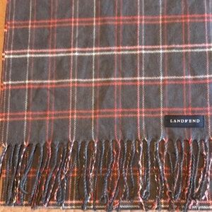Lands End gray pink CashTouch scarf